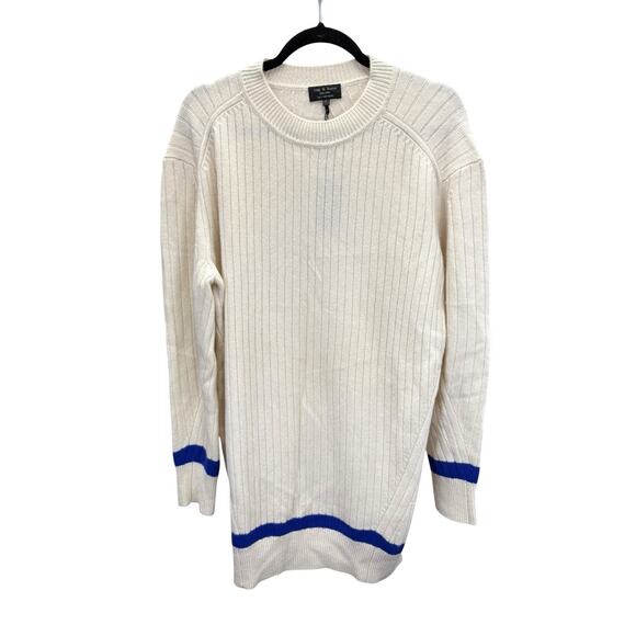 NWT $495 rag & bone Pierce Cashmere Rib Knit Mini Sweater Dress Ivory Small - Picture 3 of 8